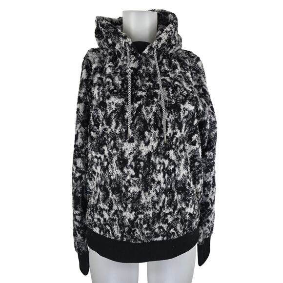 Athleta Tugga Sherpa Jacquard Athletic Athleisure Yoga Hooded Women's Jacket M - Picture 1 of 4